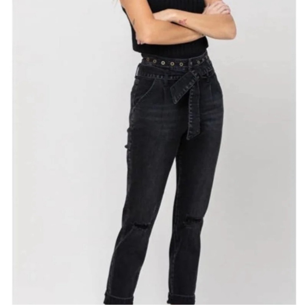 Vervet by Flying Monkey Erika Stretch Mom Jeans Black Size 25 NEW!